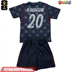 Lacne Dětský Futbalové dres Spojené štáty Folarin Balogun #20 MS 2026 Krátky Rukáv - Preč (+ trenírky)